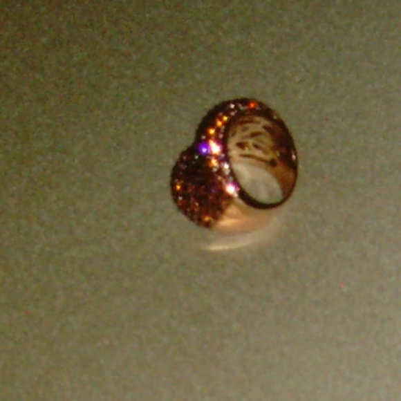 Joan Boyce Rose-Gold Tone and Dk Topaz Colored R/S Concave Style Ring - Size 7 - Picture 11 of 15
